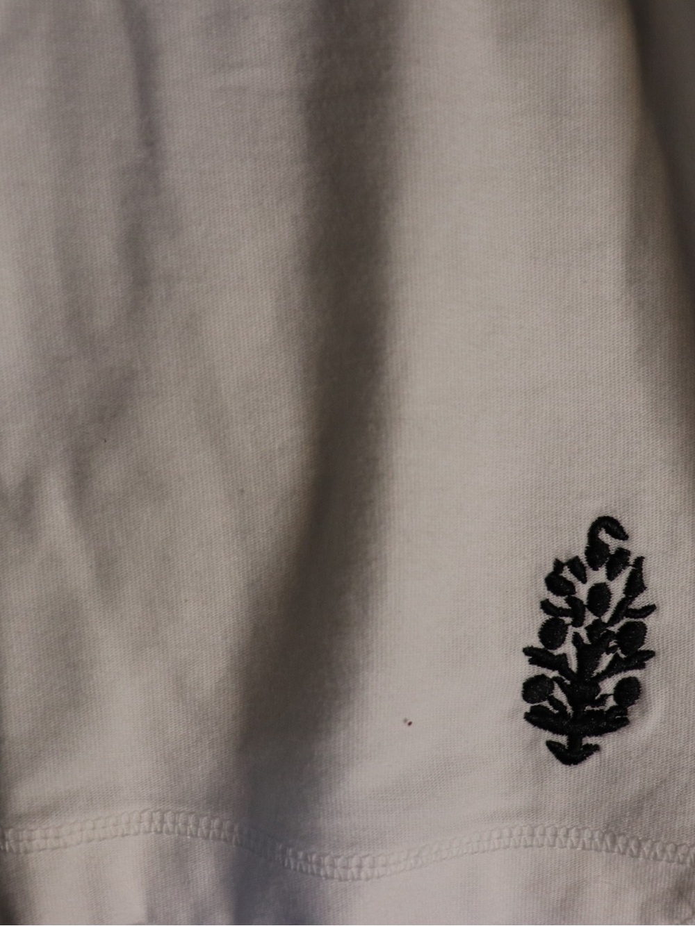 FP Movement by Free People White Short-Sleeve Crew with Black Embroidered Motif
